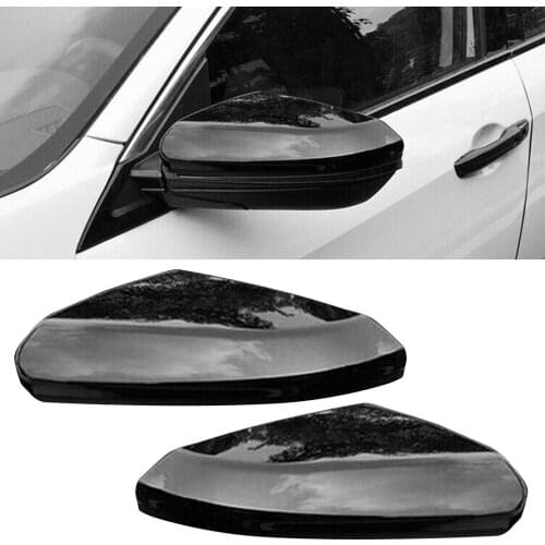 76251TBAA11ZF 1 Pair Car Black Side Mirror Cap Cover Styling Fit For Honda Civic 10th 2016 2017 2018 2019 2020 76201TBAA11ZF
