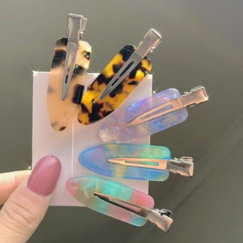 Streamer colorful acetic acid seamless hairpin Korean style fantasy girl side hairpin makeup bangs clip duckbill clip