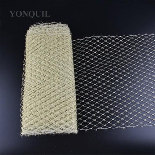 GOLD Color 9"(23CM) Birdcage Veils Netting Millinery Hat Veil For Women Bridal Mesh Fascinator Veiling Headpiece 10Yards/Lot