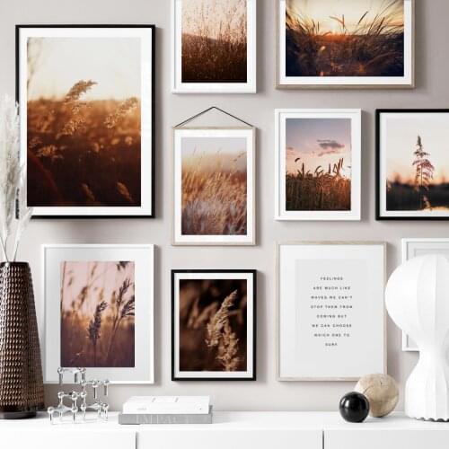 Farm Plant Wheat Leaves Landscape Quotes Wall Art Canvas Painting Nordic Posters And Prints Wall Pictures For Living Room Decor