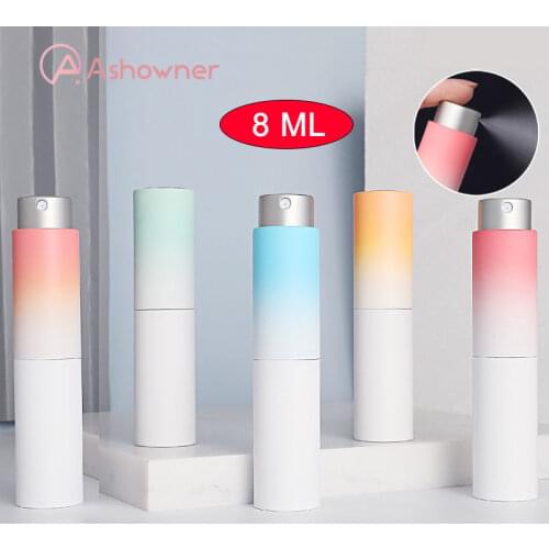 8ml Mini Perfume Spray Bottle Gradient Color Portable Refillable Liquid Empty Bottle Packing Atomizer Travel Cosmetic Container