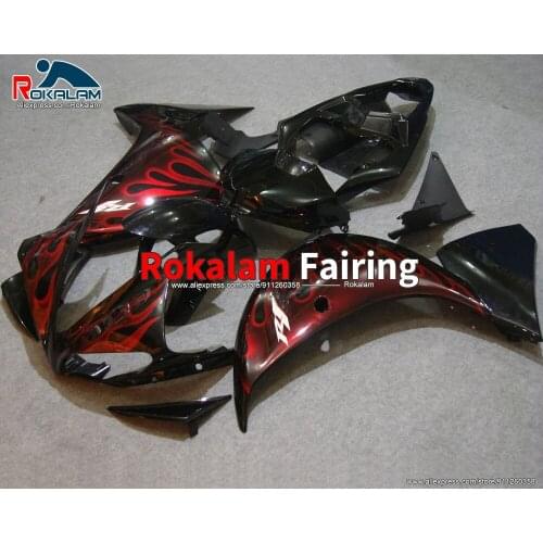 Body Set For Yamaha YZF1000 R1 2009 2010 2011 YZFR1 09 11 Red Flame Black Motorcycle Fairing (Injection Molding)