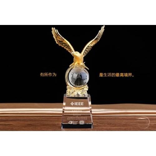 Customize Custom Business gift -25CM TOP COOL Home office efficacious Mascot Money Drawing Eagle vulture lanneret crystal statue