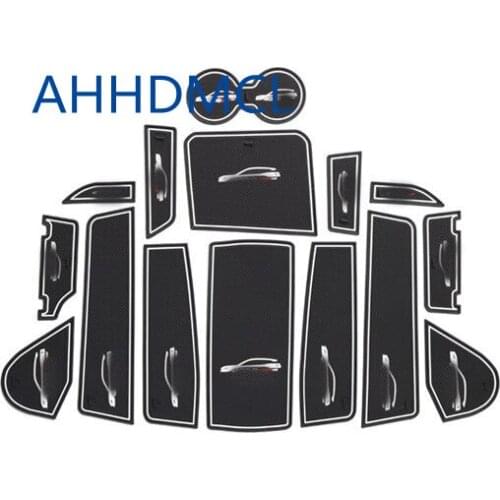 Car Door Groove Mat Gate Slot Cup Armrest Storage Pad Mat For Peugeot 4008 2017 2018