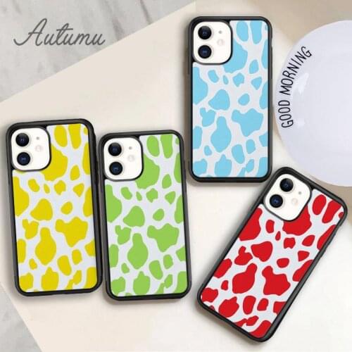 Cow Print milk colorful Phone Case for iPhone 11 12 Pro Max mini X XR XS SE 2020 5 6S 7 8 Plus Samsung Galaxy S9 S10 Cover shell