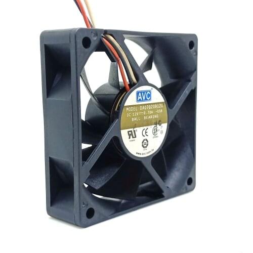 70mm pc cooling fan 7020 fan DA07020B12U 12V dual ball high volume CPU case fan 7CM