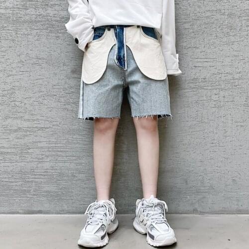 MIXCUBIC 2020 Summer Korean style personality Eversion pocket design denim Shorts Men casual loose wild denim shorts size M-XL