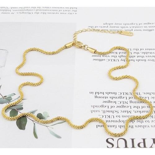 Hot Sale Party Gift New Simple Jewelry Corn Chain Necklace Stainless Steel Woman Necklace Wholesale