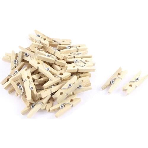 Mini Wooden Clothes Photo Paper Peg Clothespin Craft Clips 25mm 40pcs