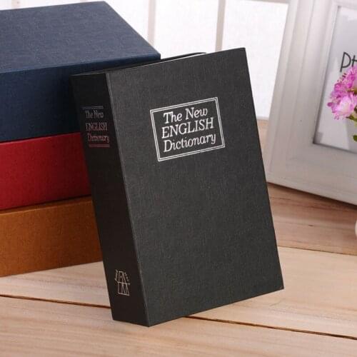 Mini Metal Cash Security Hidden English Dictionary Money Box Safe Insurance box Home Coin Storage Key Books Secret Piggy Bank
