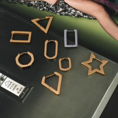 Minimalist Earrings For Women Stainless Steel Earring For Women & Men Stud Earrings Geometric Ellipse Handmade Earrings Jewelry