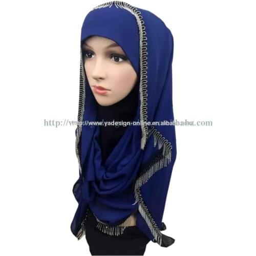 10pcs/bag Fashion muslim LONG scarf islamic HEADSCARF WITH tassels