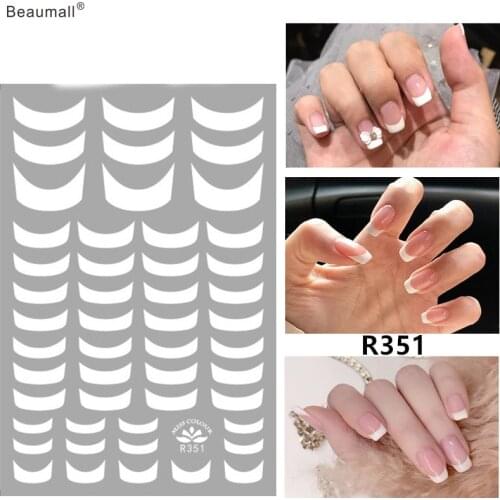French Nail Nails Art Manicure Back Glue Decal Decorations Nail Sticker For Nails Tips Beauty