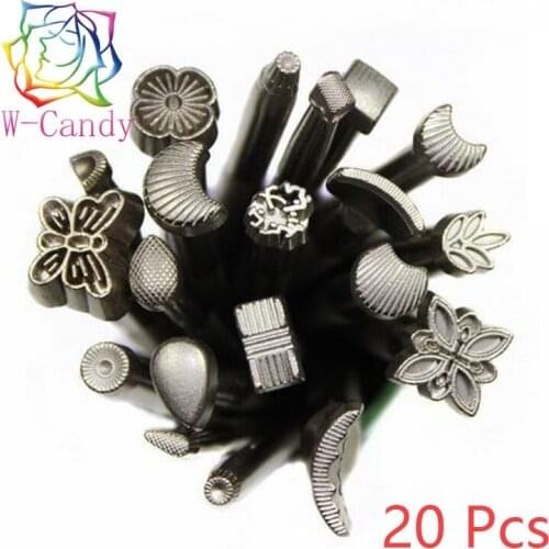 Wholesale 20Pcs Handmade DIY Cowhide Carving Printing Sewing Tools leather Craft Metal Construction Leather Craft Tools Handmade