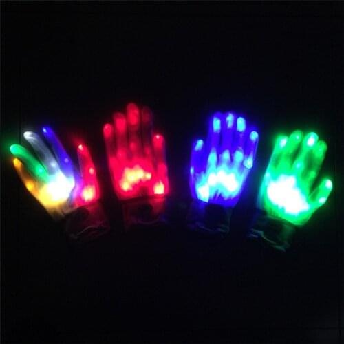 Gloves Dancing Club Props Party Supplies Rave Lighting Flashing Finger 2pcs Led Luminous Low