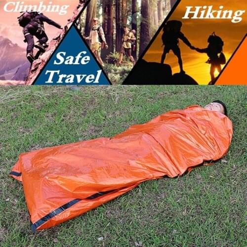 Practical Foldable Foil Thermal Space First Aid Emergency Survival Sleeping Bag Blanket Hiking Camping Outdoor Sport Gear Orange