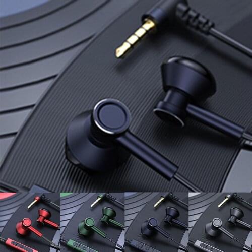 3.5mm Wired Deep Bass Stereo Phone Music Earphone Headset with Line Control Mic