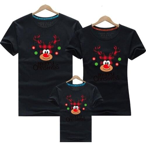 Mommy And Me Christmas Matching T-Shirts Tops Dad Son Family Matching Clothes Summer Casual Family Look