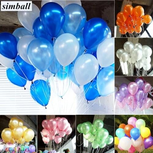 100pcs Thick 1.5g Light Blue Latex Pearl Balloons Air Balls Inflatable Wedding Decoration Happy Birthday Party Balloons Supplies