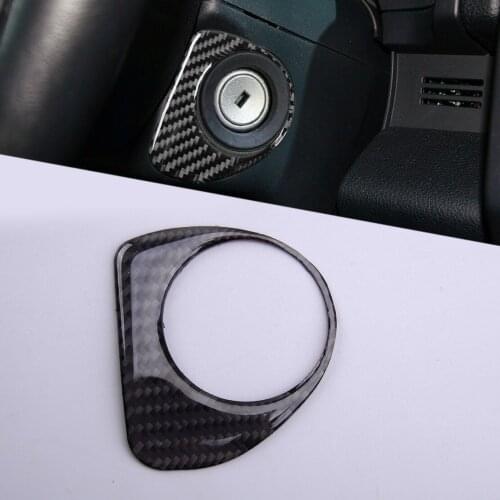 Carbon Fiber Style Car Epoxy Ignition Switch Start Button Cover Trim Frame Bezel Fit for Ford F150 2015 2016 2017 2018 2019