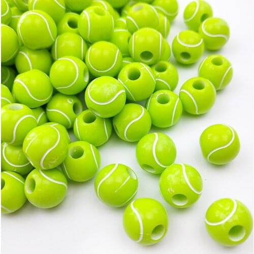 30pcs/11mm Tennis Round beads Hole Acrylic Bead Spacer Beads for Jewelry Making DIY Children Kids Necklace Bracelet