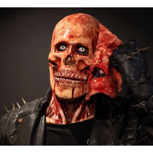 Halloween Decoration Double-layer Ripped Mask Bloody Horror Skull Latex Mask Scary cosplay Party Masks Halloween Decor Props