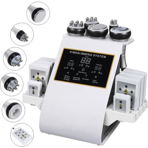 Fast Shipping 40K Ultrasonic Cavitation Vacuum Radio Frequency Laser 8 Pads Lipo Laser Body Slimming Machine (Button Models)