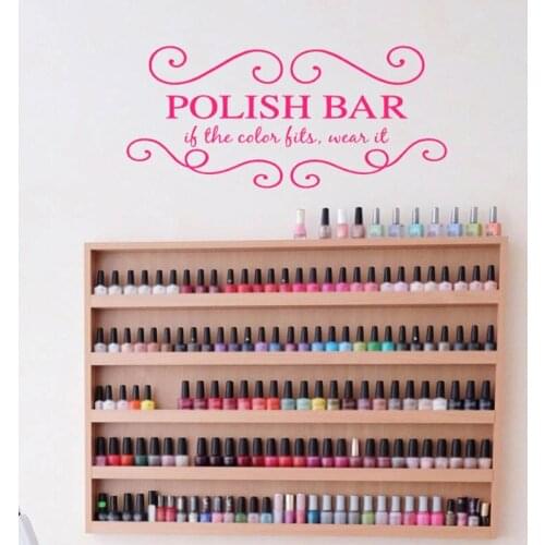 YOYOYU Vinyl Wall Decal Fashion Nails Salon Wall Stickers Girls Polish Bar Art Design Inteiror Modern Logo Decor Mural JM27