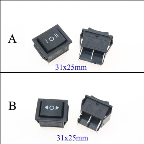 YuXi 6 Pin 3 Position Boat （On）Off-（On）KCD4 Momentary Rocker Switch DPDT 16A 250V AC 20A 125VAC 31x25mm
