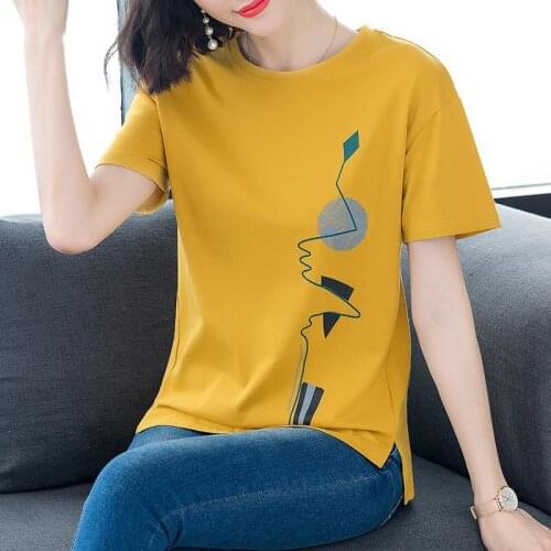 Women Spring Summer Style Loose T-Shirts Tops Lady Casual Short Sleeve O-Neck Printed Tees Tshirts Tops ZZ0164