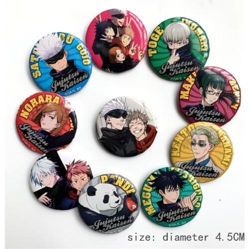 10Pcs/Set Anime Jujutsu Kaisen Gojo Satoru Pins Brooches Badges Chest Ornament Cosplay Itabag Bag Clothing Accessoies Gift