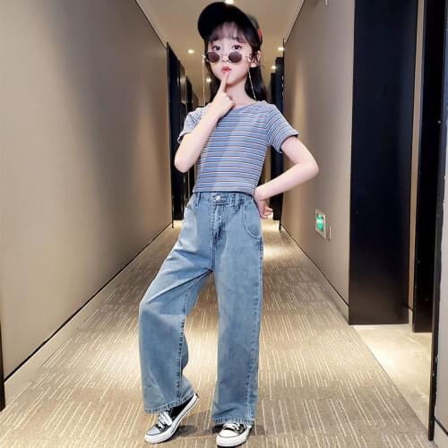 2021 Children Girls kids Jeans Pants Fashion Baby GIRLS Pants Trousers