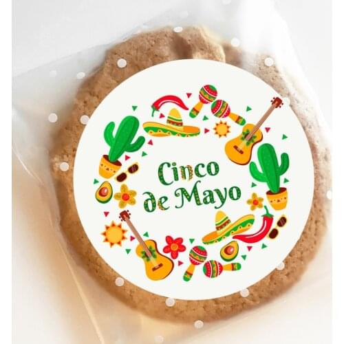 24/48pcs Mexican Party Decorations Stickers Birthday Party Decor Fiesta Viva Mexico Cactus Taco Gift Labels Labels Cinco De Mayo