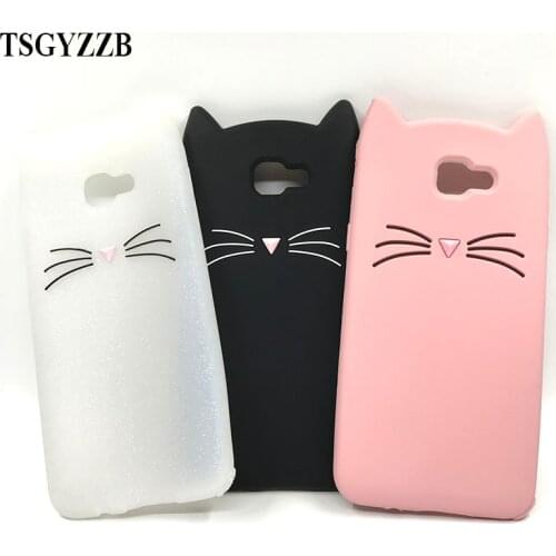 3D Beard Cat Ears Full Cover For Samsung Galaxy J1 J3 A3 A5 2016 2017 J2 J5 J7 Prime S9 S8 S7 S6 S5 S4 S3 Neo Soft Silicone Case