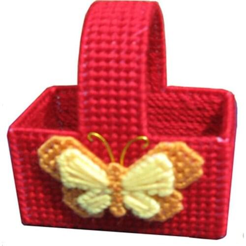 5D handmade art DIY material package wool cross stitch three-dimensional embroidery jewelry storage box storage butterfly basket