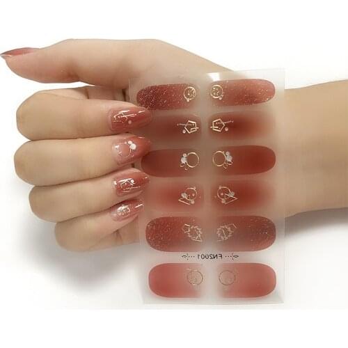 9 Colors 3D Nail Foils Crystal Gem Inlay Shiny Glass Geometric Figures Moon Stars Leaves Shells Colorful Full Cover Nail Patch