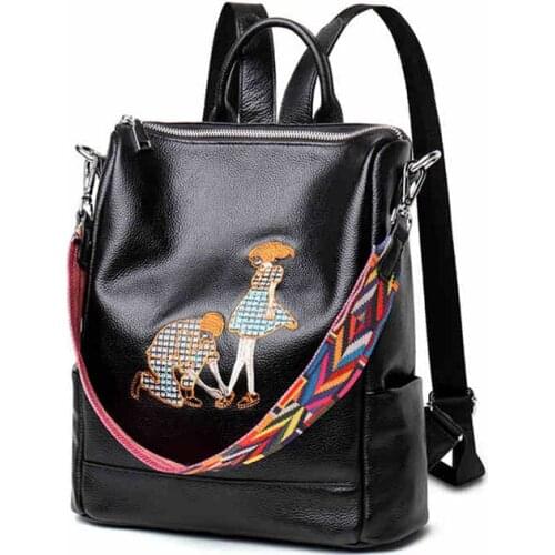 AIBKHK Women's Backpacks With Embroidery