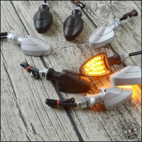 Aluminum alloy metal moto vintage cafe racer retro motorcycle turn signal light for harley cafe racer LED triangle motorbike