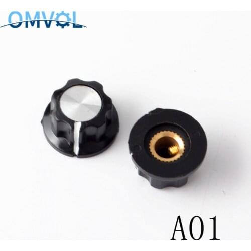 5pcs A01 Bakelite Knob, 20MMxH11.5MM Mounting Hole 6MM, For Rotary potentiometer & Encoder & Rotary Switch