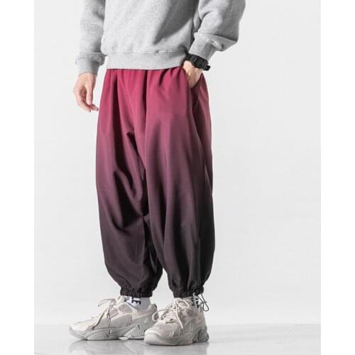 Baggy Gradient Color Harem Pants 2021 Spring Men Hip-hop Loose Sports Trousers Casual Streetwear Bloomers Sweatpants