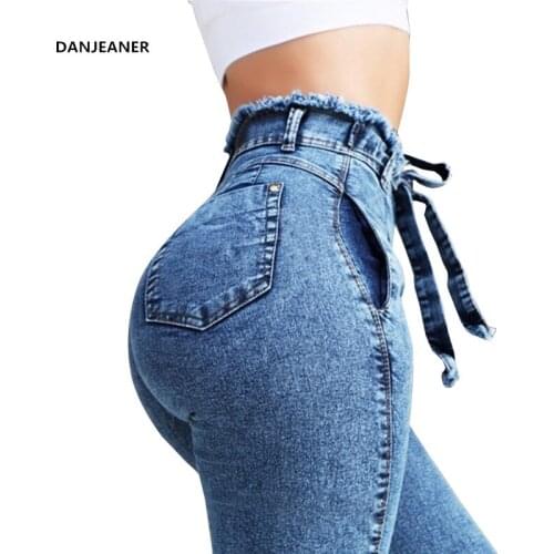 Женские высокие джинсы DANJEANER China At AliExpress