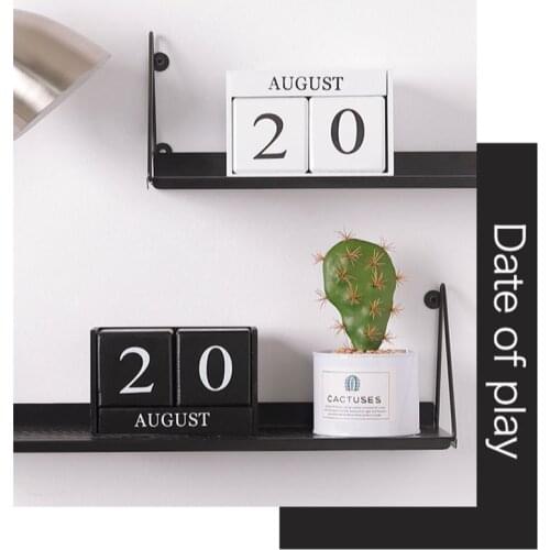 Wooden Calendar Living Room Home Decoration Perpetual Calendar Decoration Store Props Pendulum Jewelry Desktop Accessories