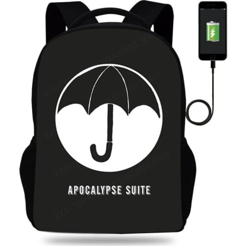 The Umbrella Academy USB Children School Bags Orthopedic Backpack Kids School Boys Girls Mochila Infantil Catoon Bag