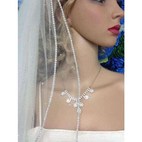 New Two layer Wedding Veil Fingertip Length White Ivory Champagne Bridal veil