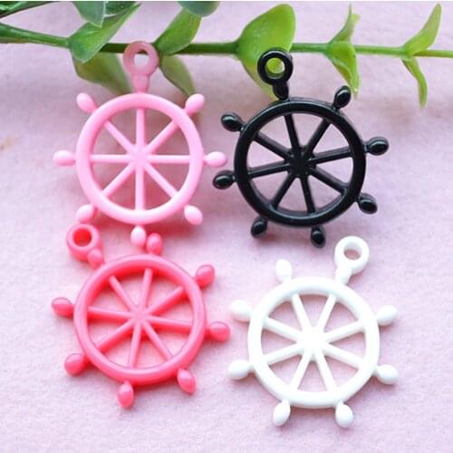 Hot Sale For Diy Decoration 20pcs 28*32mm Kawaii Flat Back Resin Cabochons Rudder