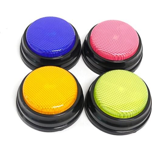 Recordable Talking Button with Led Function Learning Resources Answer Buzzers Orange+Blue+Green+Pink