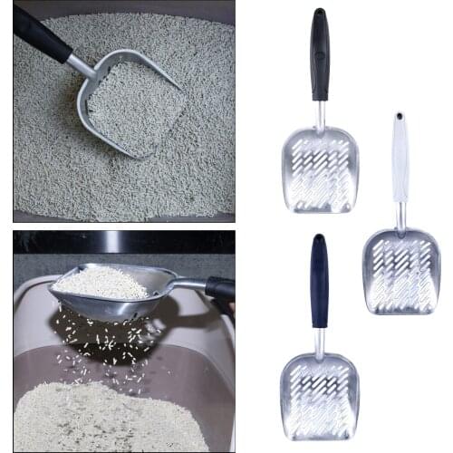 Pet Cat Litter Scoop Aluminum Alloy Sifter Deep Shovel Long Handle Pet Cat Litter Scoop Cleanning Tool for Puppy Kitten