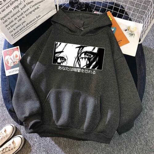 Cool Eyes Black And White Illustration Printing Man Streetwear Trend Hoodies Mens Oversize Streetwear Male Hoodie