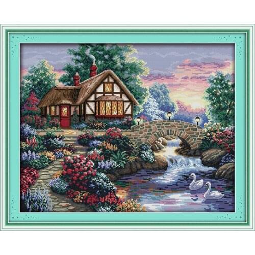 Beautiful Homeland Scenery Cross-Stitching 11CT Printed 14CT Handmade Cross Stitch Set Cross-stitch Kits Embroidery Needlework