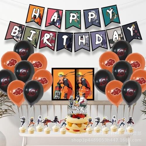 Naruto Theme Decoration Balloon Set Childrens Birthday Party Naruto Aluminum Film Balloon Combination Party Supplies